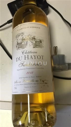 Bordeaux Sauternes Château Hayot 2012