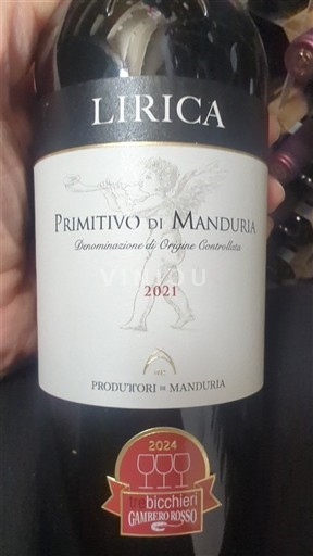 Apulija Примитиво ди Мандурия Produttori di Manduria Lirica 2021