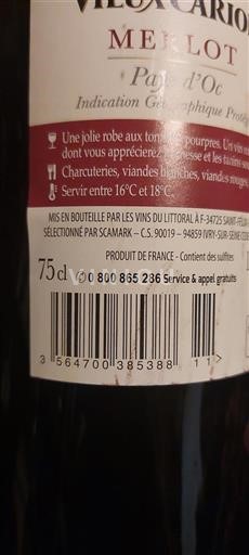 Languedoc-Roussillon Pays d'Oc Vieux Carion Merlot 2022
