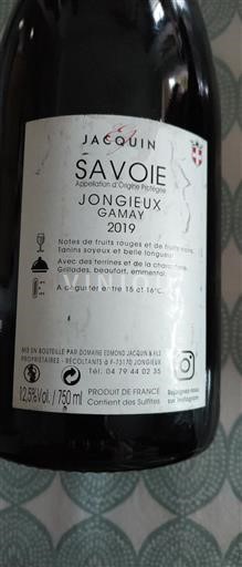 Savoie ja Bugey Jongieux Domaine Edmond Jacquin & Fils Gamay 2019