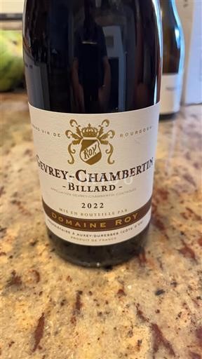 Borgoña Gevrey-Chambertin Domaine Roy Billard 2022