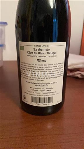 Rhônedalen Côtes-du-Rhône-Villages La Solitude Réserve 2023