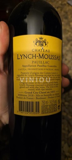 Bordeaux Pauillac Grand Cru Château Lynch-Moussas 2018
