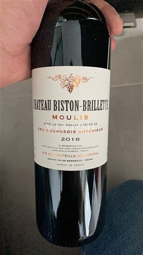 Bordeaux Not Specified Cru Bourgeois Supérieur Château Biston-Brillette 2018