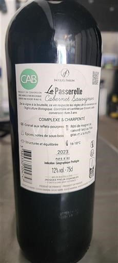 Languedoc og Roussillon Pays d'Oc Jacques Frelin Vignobles La Passerelle Cabernet Sauvignon 2023