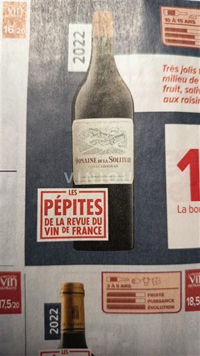 Burdeos Pessac-Léognan Domaine de la Solitude 2022