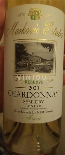 Languedoc og Roussillon Pays d'Oc Markovic Estates Reserve 2020