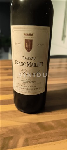 Bordeaux Pomerol Château Franc Maillet 2010