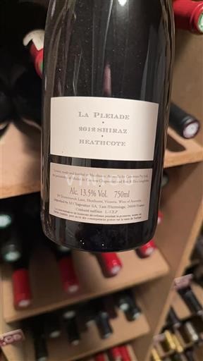 Vin Rouge sec Shiraz La Pleiade 2012 Australie Victoria Heathcote