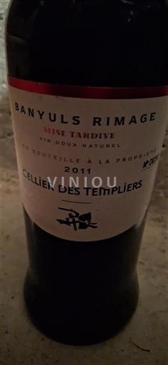 Roussillon Banyuls Cellier des Templiers Mise Tardive 2011