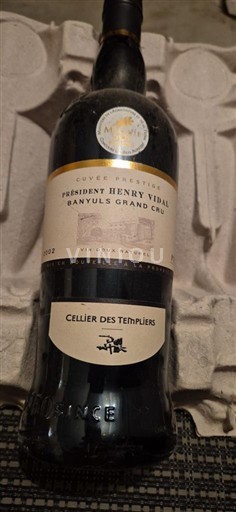 Rosellón Banyuls Grand Cru Cellier des Templiers Président Henry Vidal 2002