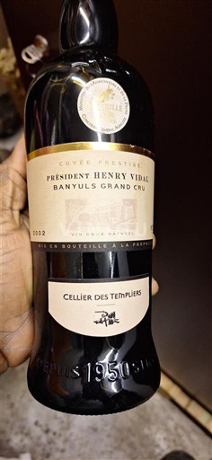 Руссільон Баньюль Гран Крю Cellier des Templiers Président Henry Vidal 2002