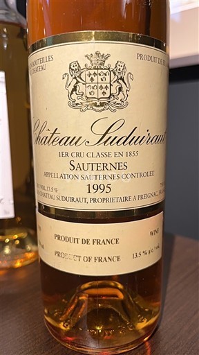 Bordeaux Sauternes Premier Cru Château Suduiraut 1995
