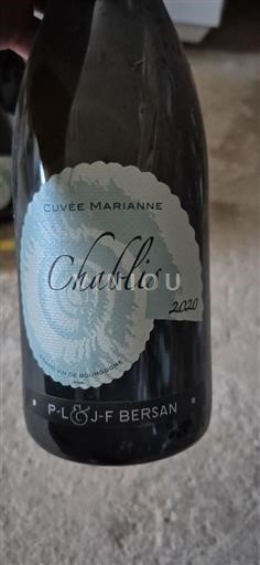 Vin Blanc sec Cuvée Marianne P-L & J-F Bersan 2020 France Bourgogne Chablis AOC