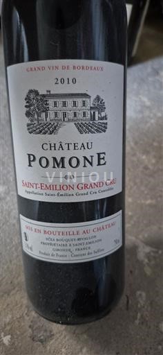 Bordeaux Saint-Émilion Grand Cru Grand Cru Château Pomone 2010