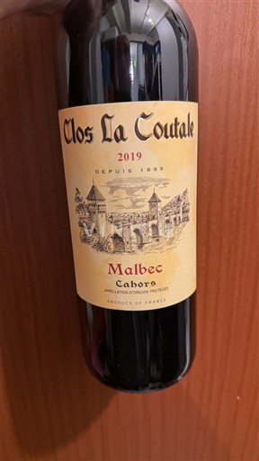 Jihozápad Cahors Clos La Coutale 2019