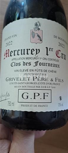 Bourgogne Ikke specificeret Premier Cru Grivelet Père & Fils Clos des Fourneaux 2022