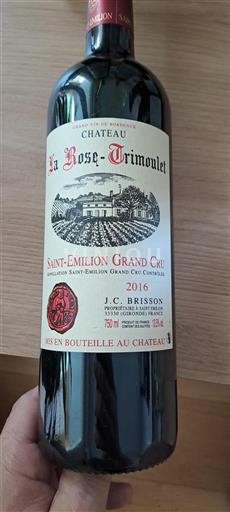 Burdeos Saint-Émilion Gran Cru La Rose-Trémoulet 2016