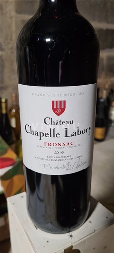 Bordeaux Fronsac Château Chapelle Labory 2016