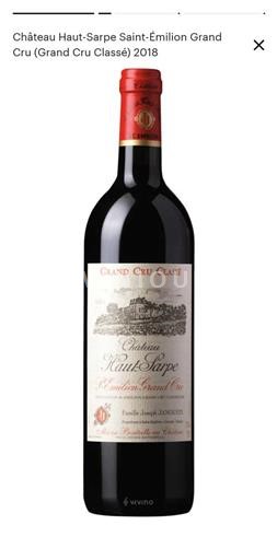 Bordeaux Saint-Émilion Grand Cru Grand Cru Classé Château Haut-Sarpe 2018