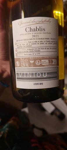 Borgoña Chablis Gérard du Labrely 2021