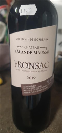 Bordeaux Fronsac Château Lalande Mausse 2019
