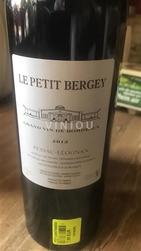 Bordeaux Pessac-Léognan Le Petit Bergey 2013