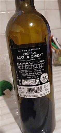 Bordeaux Montagne-Saint-Émilion Château Rocher Gardat 2022