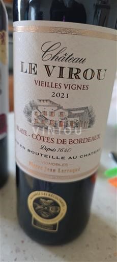 Bordeaux Blaye-Côtes-de-Bordeaux Château Le Virou Vieilles Vignes 2021