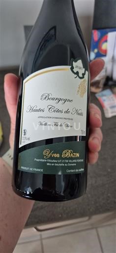 Burgundija Hautes Côtes de Nuits Yves Bazin Vieilli en Fût de Chêne 2020