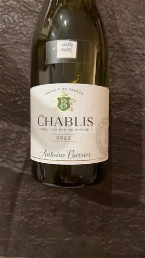 Burgundsko Chablis Antoine Barrier 2022