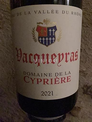 Rhônedalen Vacqueyras Domaine de la Cyprière 2021