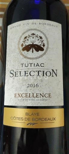 Bordeaux Blaye-Côtes-de-Bordeaux Tutiac Sélection 2016