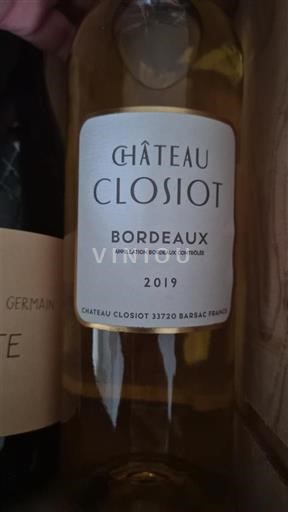 Bordeaux Château Closiot 2019