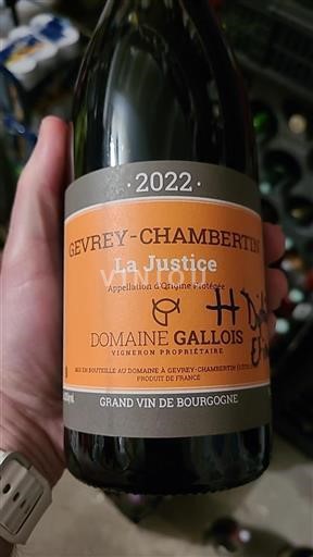 Burgundija Gevrey-chambertin Domaine Gallois La Justice 2022