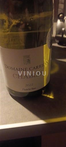 Vin Blanc sec Domaine Carrion 2022 France Bourgogne Chablis AOC