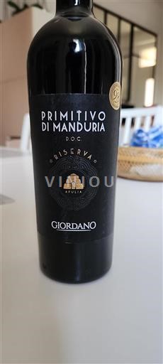 Apulia Primitivo di Manduria Giordano Riserva 2019