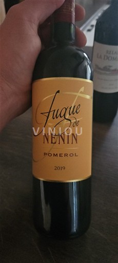 Bordeaux Pomerol Château Nénin Fugue de Nénin 2019