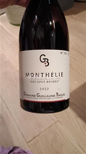 Borgoña Monthélie Domaine Guillaume Baduel Les Sous Roches 2022