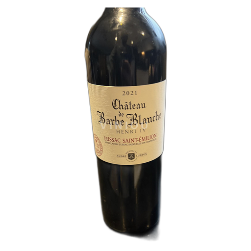 Vin Rouge sec Henri IV Château Barbe Blanche 2021 France Bordeaux Lussac-saint-émilion AOC