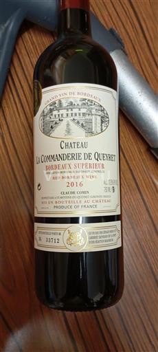 Bordeaux Bordeaux Supérieur Château La Commanderie de Queyret 2016
