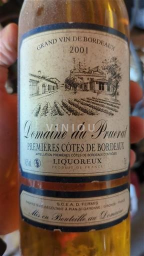 Bordeaux Premières-côtes-de-bordeaux Domaine Prieurat 2001