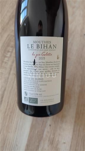 Southwest Côtes de Duras Mouthes Le Bihan La Pie Colette 2015