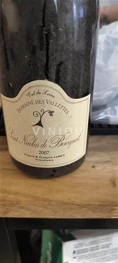 Loiredalen Saint-Nicolas-De-Bourgueil Domaine Des Vallettes 2007