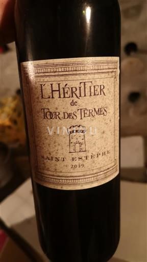 Bordeaux Saint-Estèphe Tour des Termes L'Héritier 2019