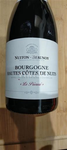 Bourgogne Hautes Côtes de Nuits Nuiton-Beaunoy Le Prieuré Icke årgångsbetecknad