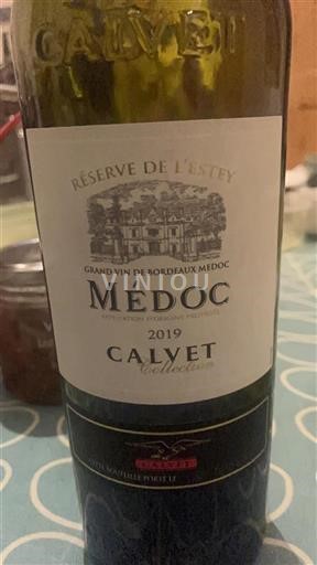 Bordeaux Médoc Calvet Réserve de l'Estey 2019