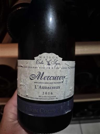 Bourgogne Mercurey Maison Colin Seguin L'Audacieux 2016