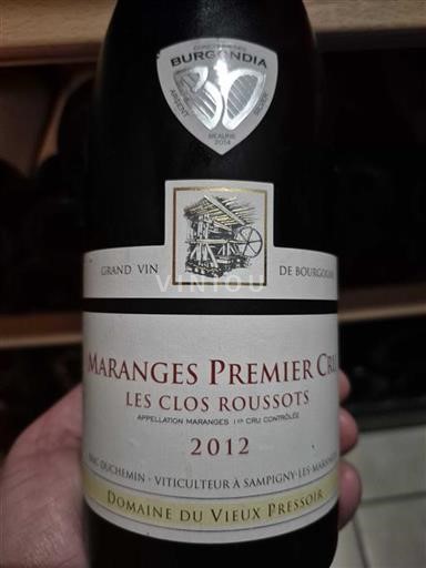 Bourgogne Maranges Premier Cru Domaine Vieux Pressoir Les Clos Roussots 2012