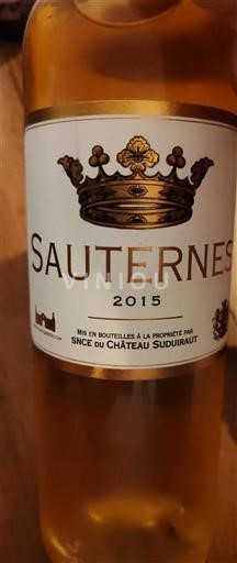 Burdeos Sauternes Premier Cru Château Suduiraut 2015
